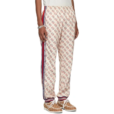 Shop Gucci Off-white Interlocking G Print Lounge Pants In 9744 White