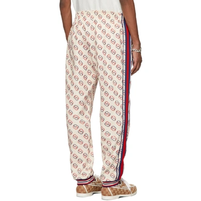 Shop Gucci Off-white Interlocking G Print Lounge Pants In 9744 White