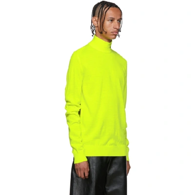 Shop Msgm Yellow Fluorescent Turtleneck In 08 Yllw