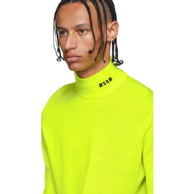 Shop Msgm Yellow Fluorescent Turtleneck In 08 Yllw