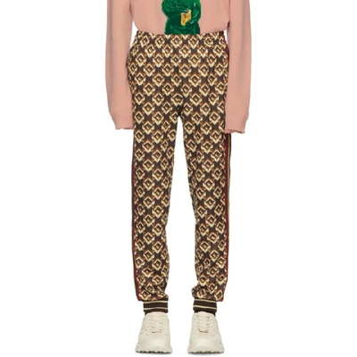 Shop Gucci Brown Isometric G Lounge Pants In 2138 Brown