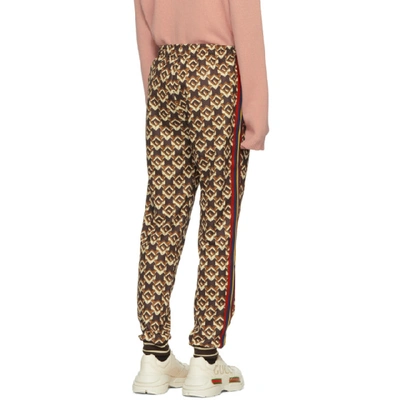 Shop Gucci Brown Isometric G Lounge Pants In 2138 Brown