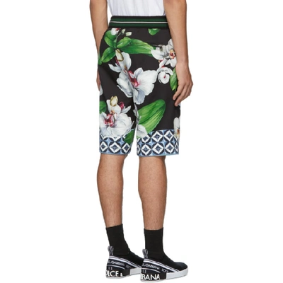 Shop Dolce & Gabbana Dolce And Gabbana Multicolor Orchid Jogging Shorts In Hnih1 Blkor