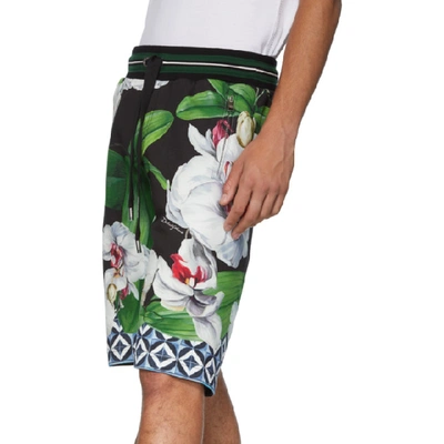 Shop Dolce & Gabbana Dolce And Gabbana Multicolor Orchid Jogging Shorts In Hnih1 Blkor