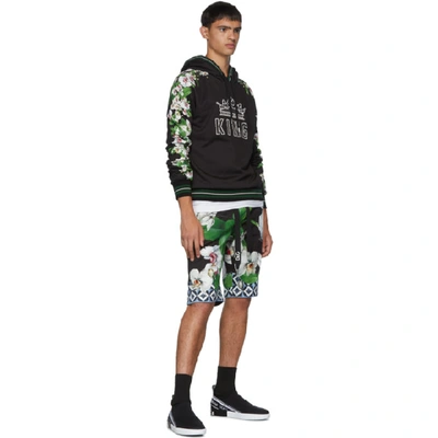 Shop Dolce & Gabbana Dolce And Gabbana Multicolor Orchid Jogging Shorts In Hnih1 Blkor