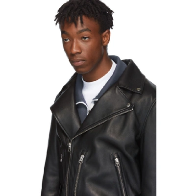 Shop Acne Studios Black Leather Nate Clean Jacket