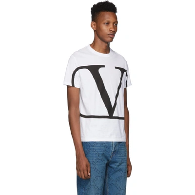 Shop Valentino White Vlogo T-shirt In A01bianco/