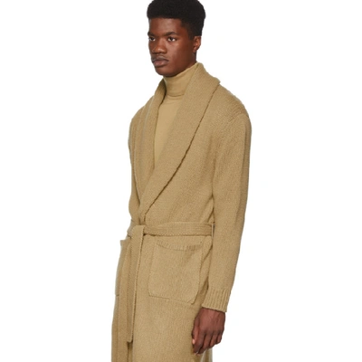 Shop Ralph Lauren Purple Label Tan Wool And Cashmere Cardigan In Camel