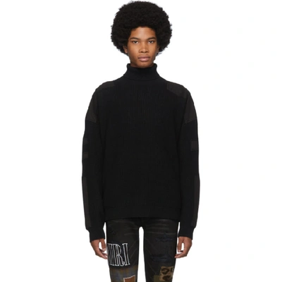 Shop Amiri Black Military Patch Turtleneck