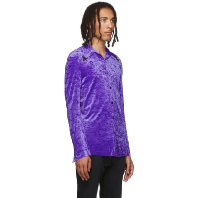 Shop Sankuanz Purple Velour Metal Collar Shirt