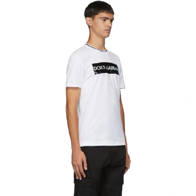 Shop Dolce & Gabbana Dolce And Gabbana White Box Logo T-shirt In W0800 White