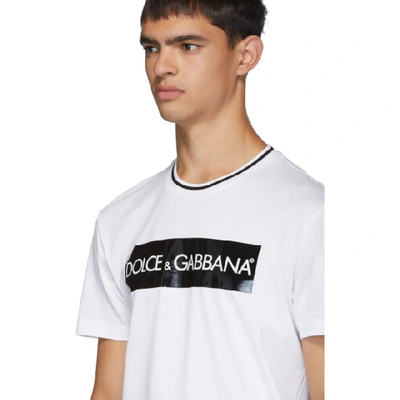 Shop Dolce & Gabbana Dolce And Gabbana White Box Logo T-shirt In W0800 White