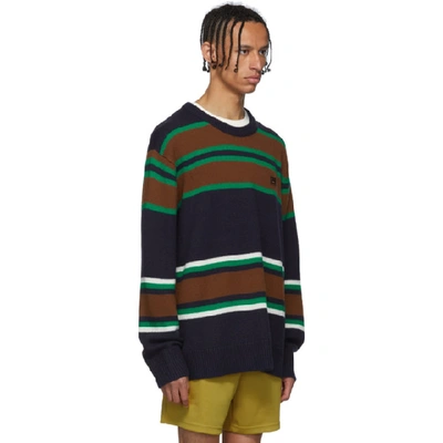 Shop Acne Studios Navy Striped Nimah Sweater