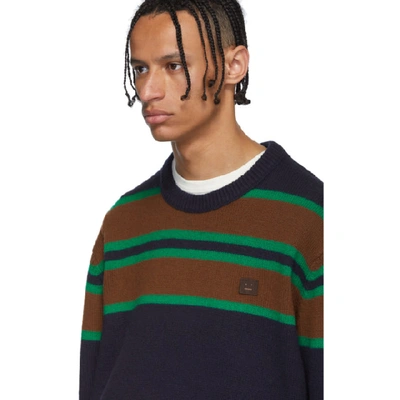 Shop Acne Studios Navy Striped Nimah Sweater