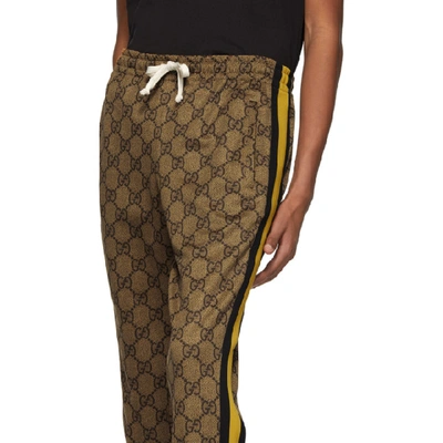 Shop Gucci Brown Gg Striped Lounge Pants In 2088vntgcml