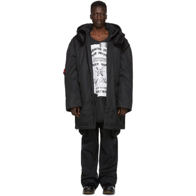 Shop Raf Simons Black Templa Edition Oversized Wadded Ski Coat In 00099 Black