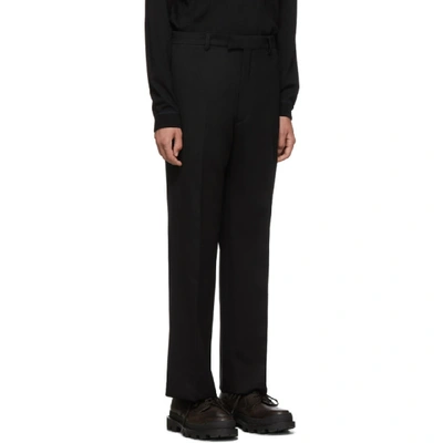 Shop Prada Black Wool Satin Trousers