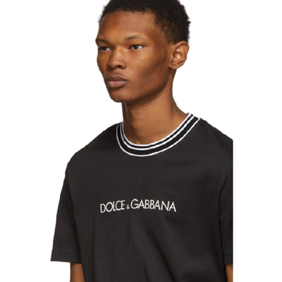 Shop Dolce & Gabbana Black Bird Of Paradise T-shirt In Multicolored