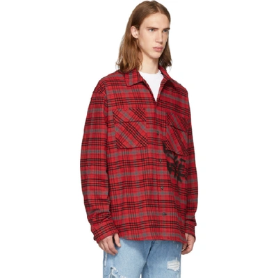 Shop Off-white Red & Black Flannel Check Shirt In 2010 Redblk