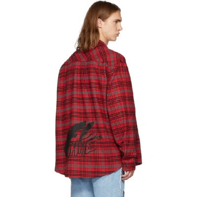 Shop Off-white Red & Black Flannel Check Shirt In 2010 Redblk