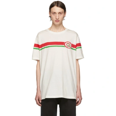 Shop Gucci Off-white Interlocking G T-shirt In 9037 Whute