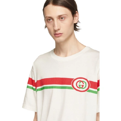 Shop Gucci Off-white Interlocking G T-shirt In 9037 Whute