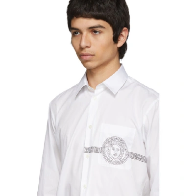 Shop Versace White Medusa Print Shirt In A001 White