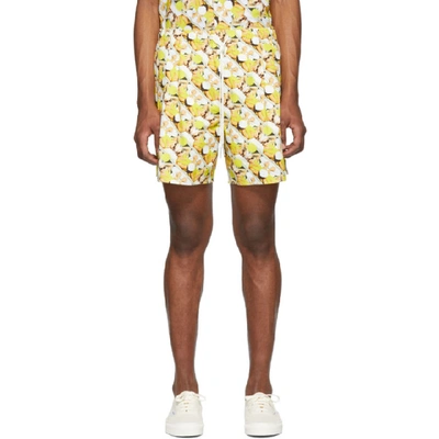 Shop Rochambeau Yellow Brad Pitt Sport Shorts In Yellow/brad