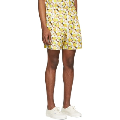 Shop Rochambeau Yellow Brad Pitt Sport Shorts In Yellow/brad