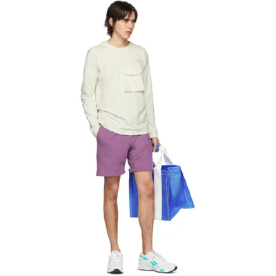 Shop Aimé Leon Dore Aime Leon Dore Purple French Terry Logo Shorts In Purple Tape