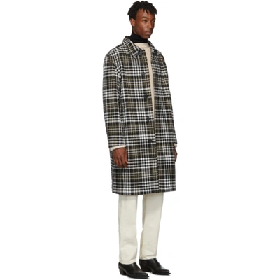 Shop Ami Alexandre Mattiussi Off-white And Black Wool Oversized Mac Coat In 950 Multico