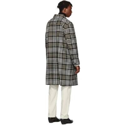 Shop Ami Alexandre Mattiussi Off-white And Black Wool Oversized Mac Coat In 950 Multico