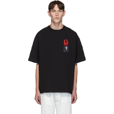 Shop Lanvin Black Patches T-shirt In 10 Black