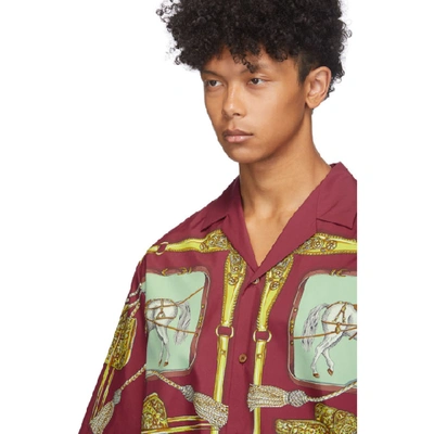 Shop Gucci Red Baroque Sellier Bowl Short Sleeve Shirt In 5093 Br.mag