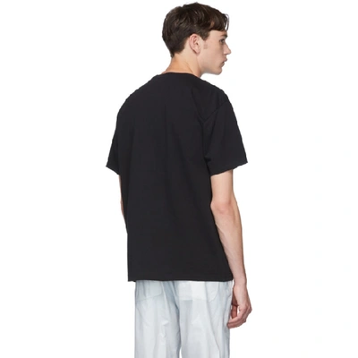 Shop Jw Anderson Black Embroidered Logo T-shirt In 999 Black