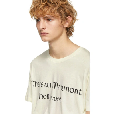 Shop Gucci Off-white 'chateau Marmont' T-shirt In 7263sunkiss