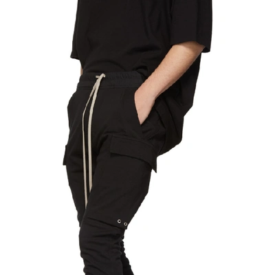 Shop Rick Owens Black Jog Cargo Pants