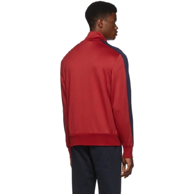 Shop Moncler Red Cardigan Track Jacket In 455 Red