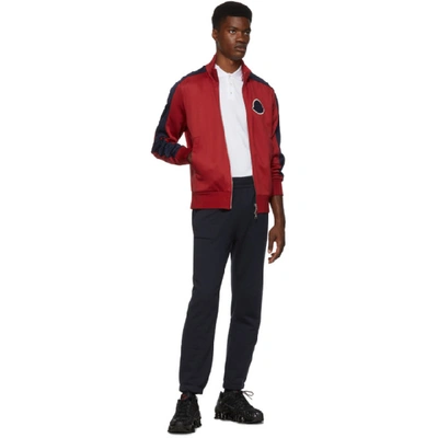 Shop Moncler Red Cardigan Track Jacket In 455 Red