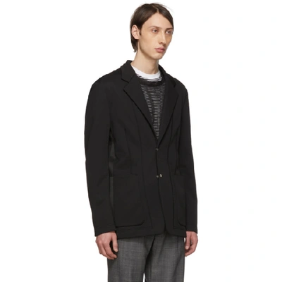 Shop Maison Margiela Black Pique Blazer In 900 Black