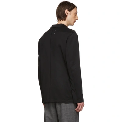 Shop Maison Margiela Black Pique Blazer In 900 Black