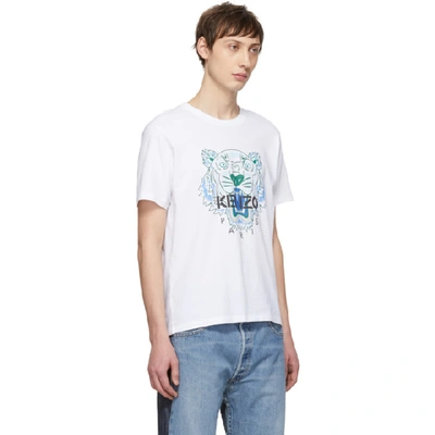 Shop Kenzo White Tiger T-shirt In 01 White