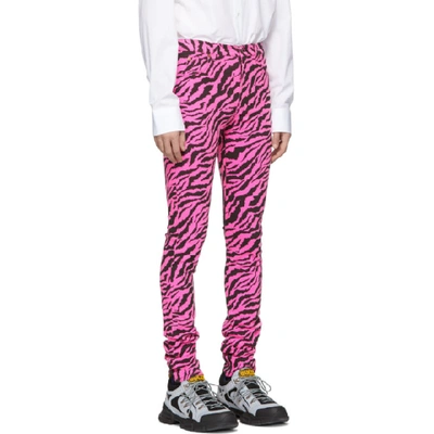 Shop Gucci Pink And Black Zebra Skinny Jeans In 5053pinkblk