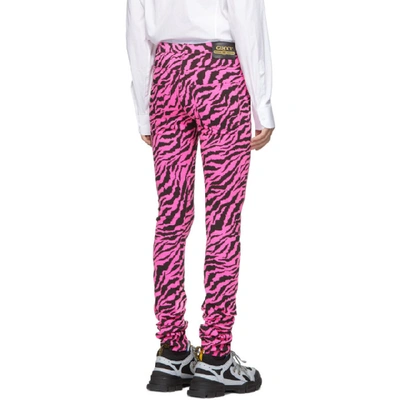 Shop Gucci Pink And Black Zebra Skinny Jeans In 5053pinkblk