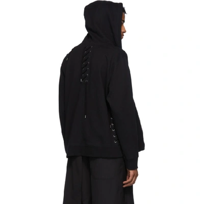 Shop Craig Green Black Laced Zip-up Hoodie