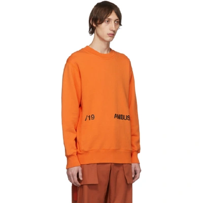 Shop Ambush Orange Logo Crewneck Sweatshirt