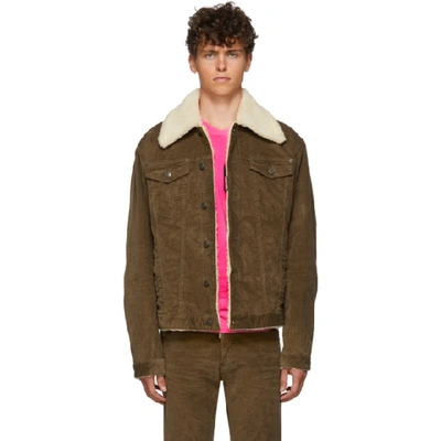 Shop Dsquared2 Brown Stretch Corduroy Over Jacket