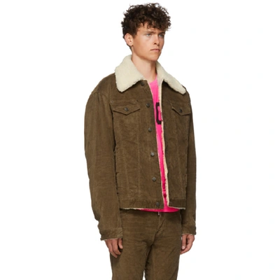 Shop Dsquared2 Brown Stretch Corduroy Over Jacket