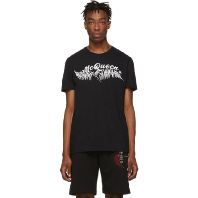 Shop Alexander Mcqueen Black Fern T-shirt In 0901 Blkmix