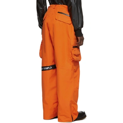 Shop Raf Simons Orange Templa Edition Wadded Cargo Pants In 00030 Orang